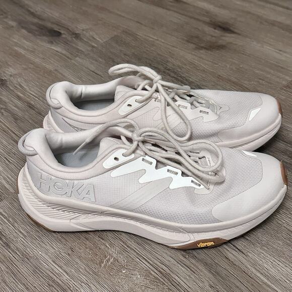 HOKA Transport Women Sneakers Eggnog Sz7B Vibram Sole CORDURA Neutral Minimalist - Picture 4 of 11